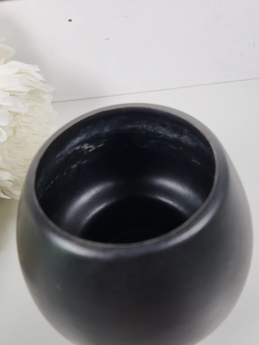 Mid Century Modern Stanford USA Black Vase | Vintage Black Mode Bulb Planter